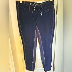 Goode Rider Full Seat Breeches Size 34R Navy Blue